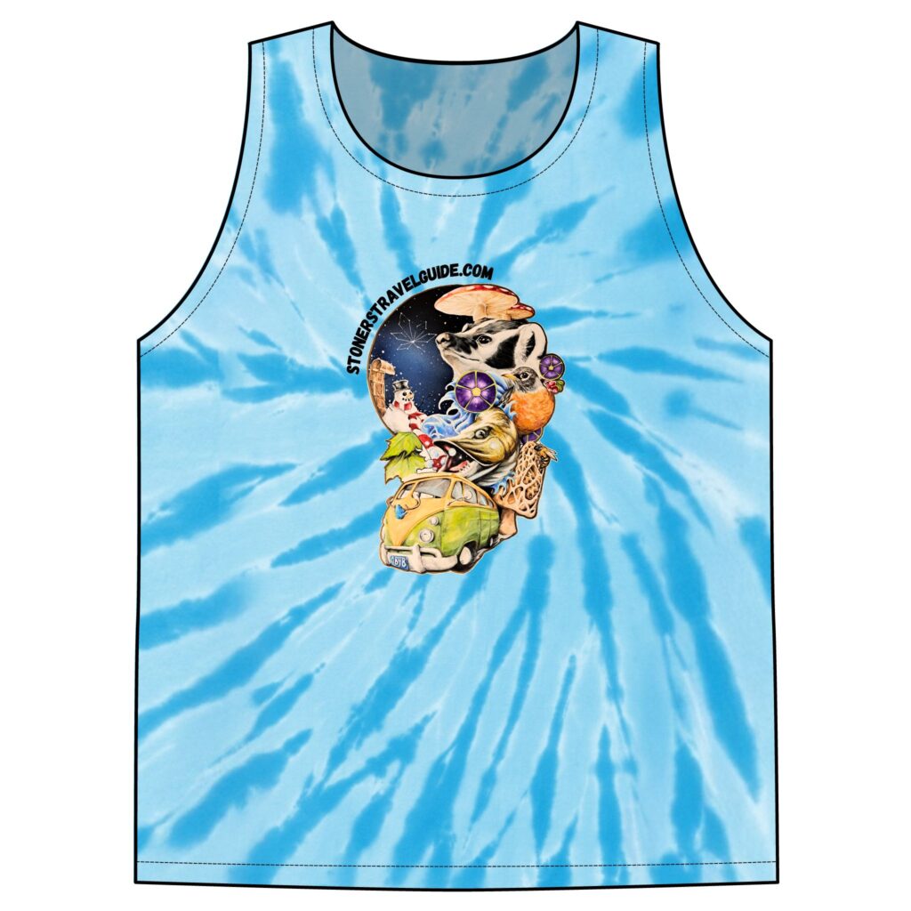 the stoner's travel guide to wisconsin unisex tie dye tank top