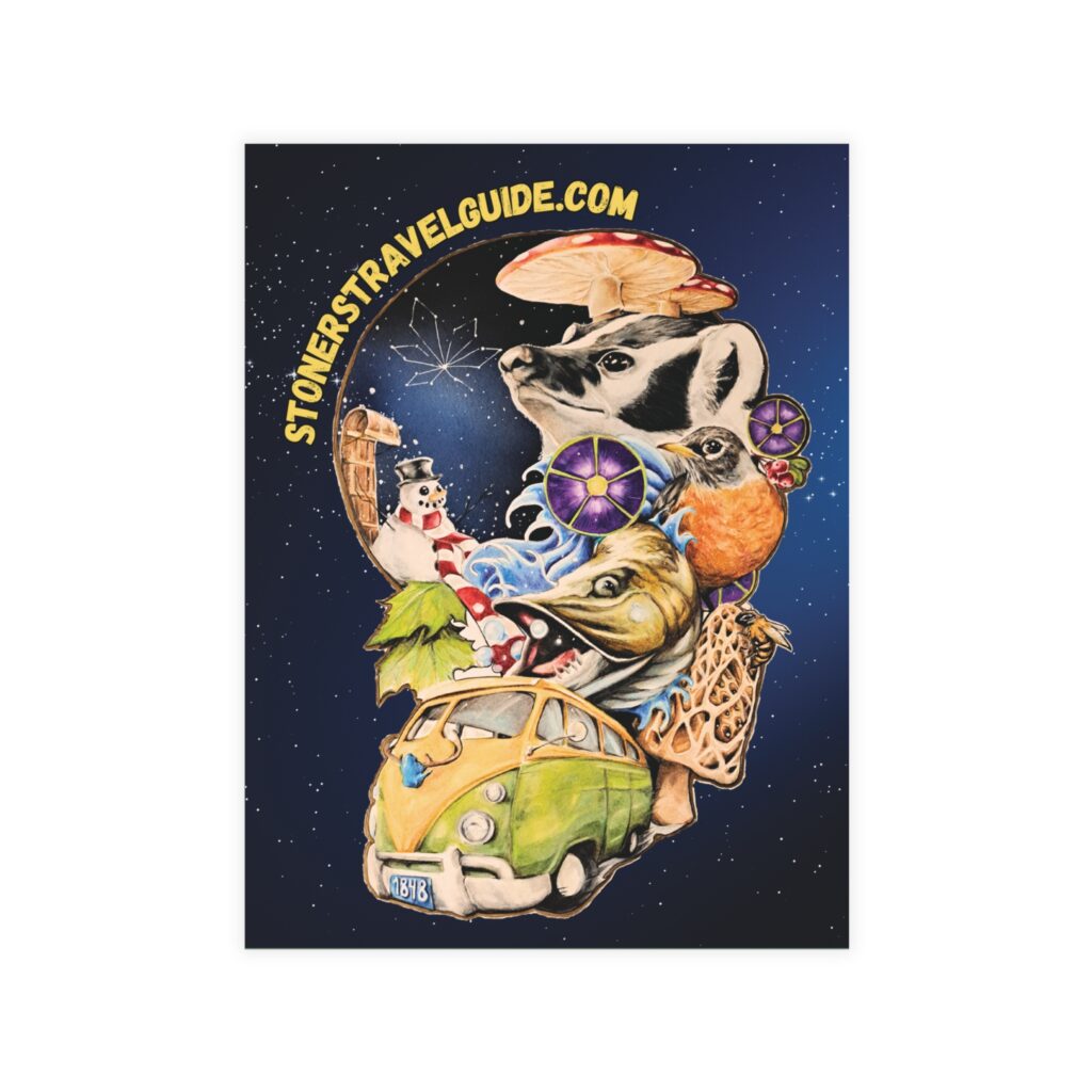 the stoner's travel guide to wisconsin cover artwork postcard bundles (envelopes included)
