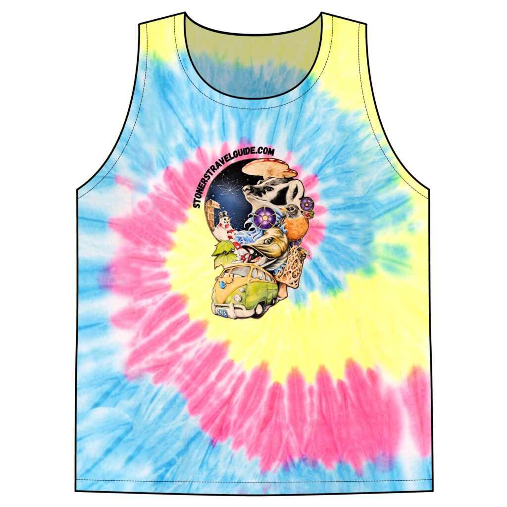 the stoner's travel guide to wisconsin unisex tie dye tank top