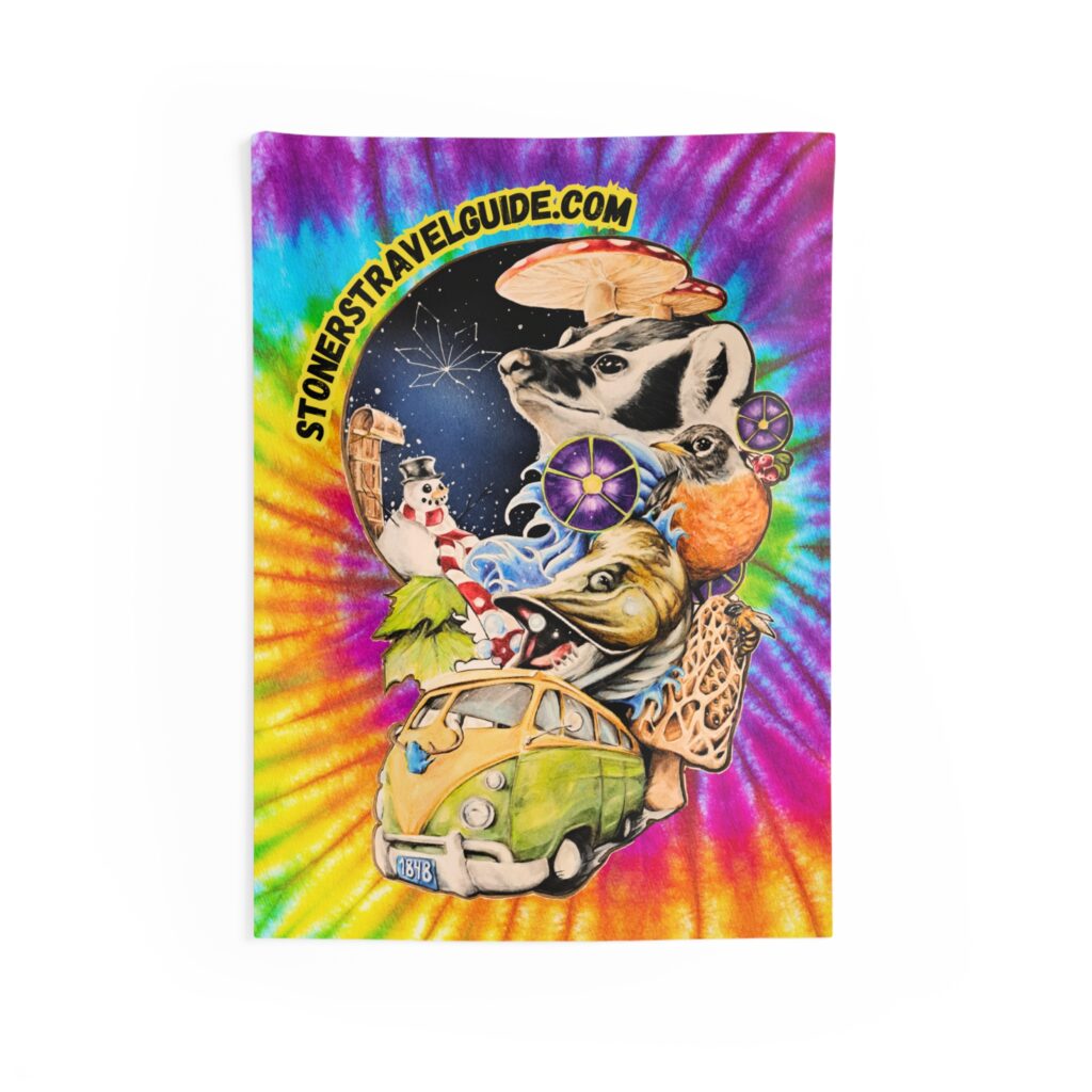 the stoner's travel guide to wisconsin tie dye wall tapestry design 3