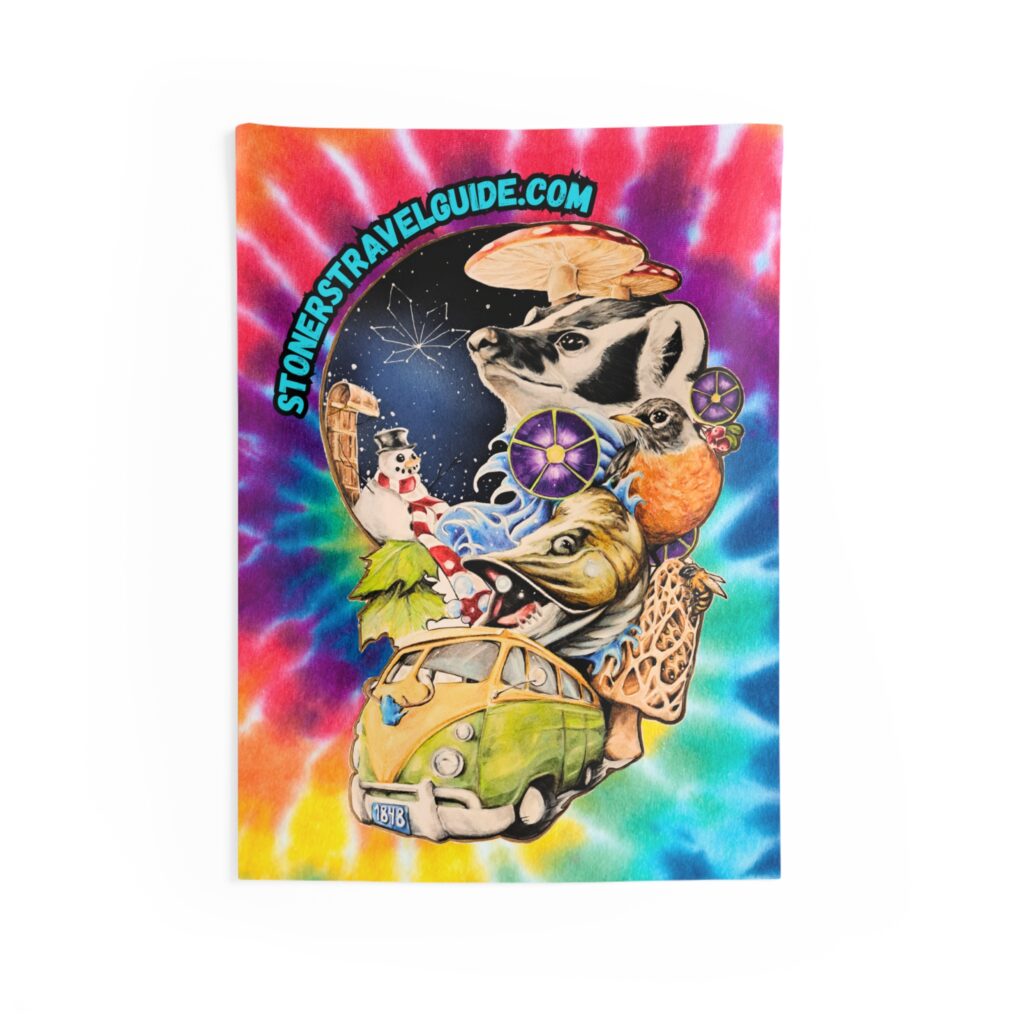the stoner's travel guide to wisconsin indoor wall tapestry design 1