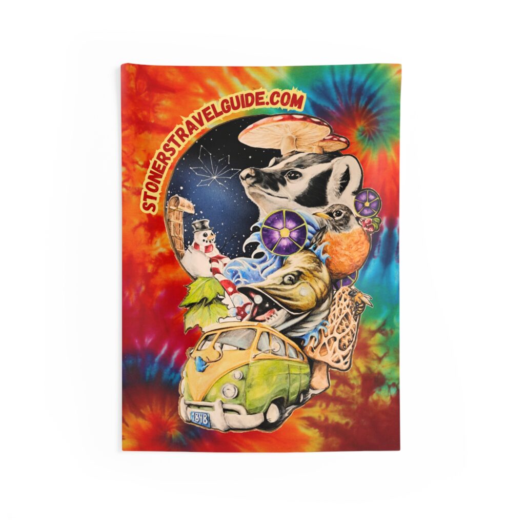 the stoner's travel guide to wisconsin tie dye wall tapestry design 5